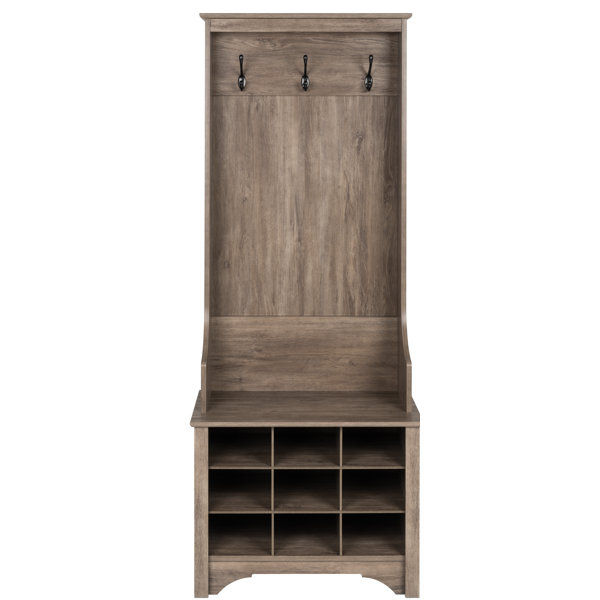 Gracie Oaks Angelica Hall Tree 27'' Wide with Bench and Shoe Storage